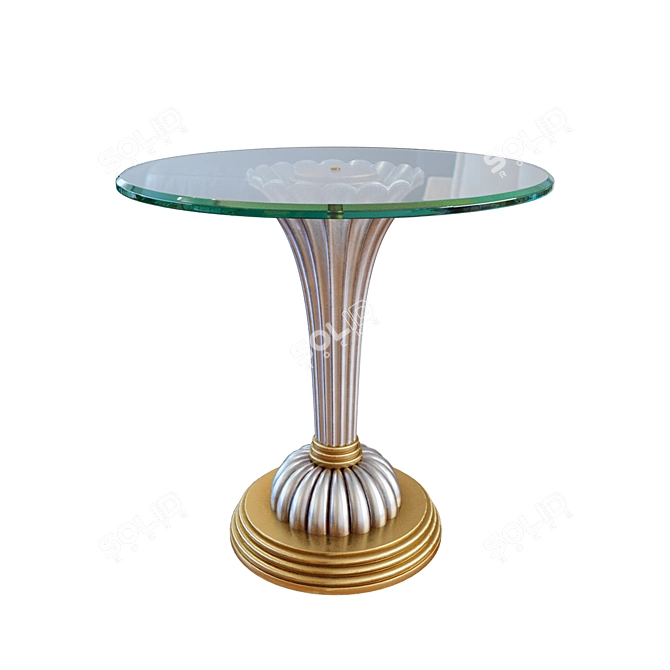 Roberto Giovannini Round Silver and Gold Small Table 3D model image 3