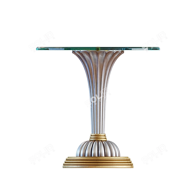 Roberto Giovannini Round Silver and Gold Small Table 3D model image 4