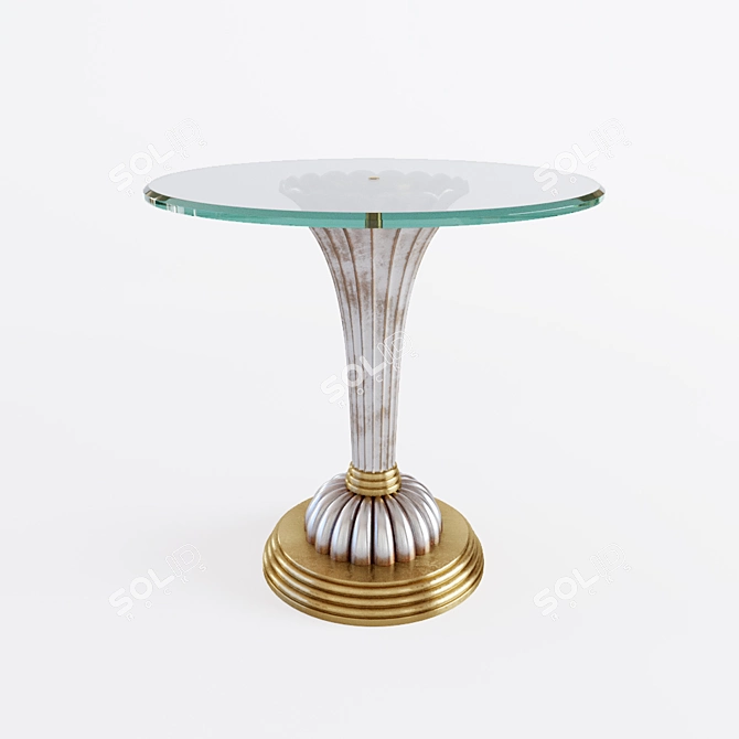 Roberto Giovannini Round Silver and Gold Small Table 3D model image 5