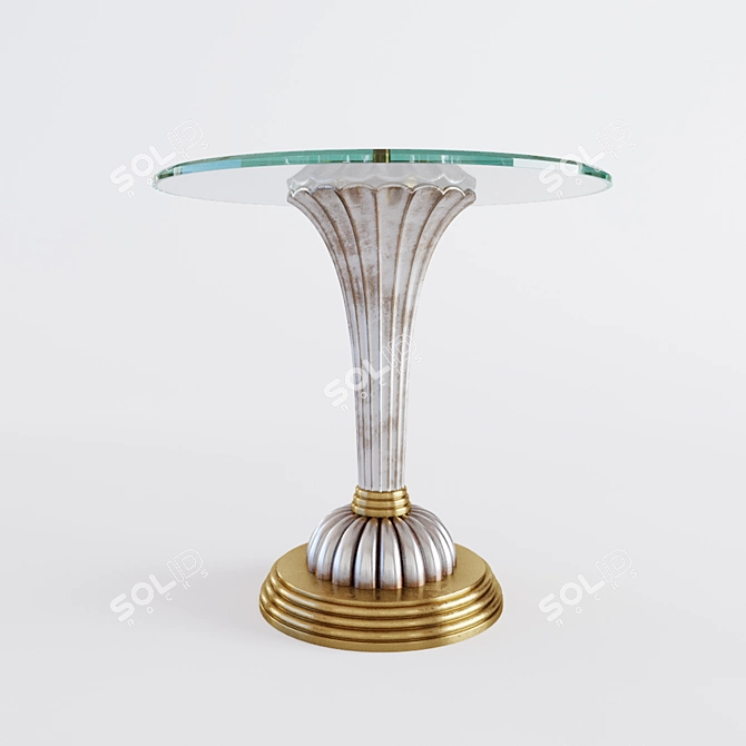 Roberto Giovannini Round Silver and Gold Small Table 3D model image 6