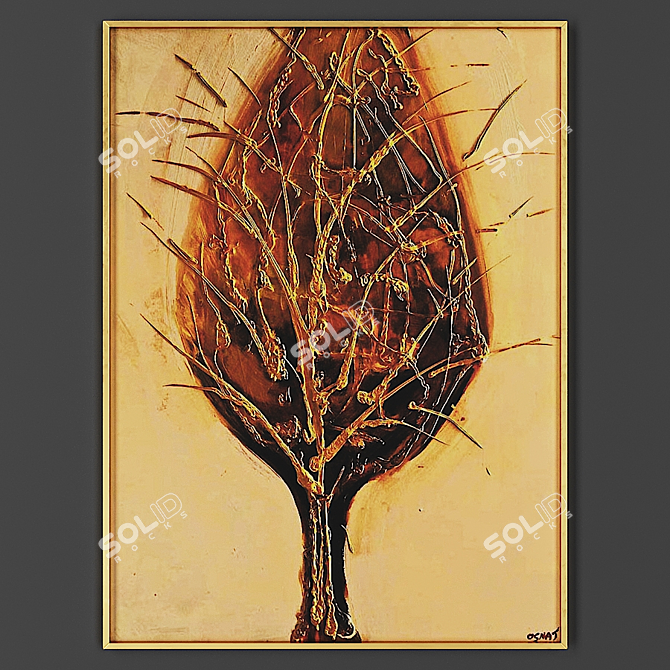 Elegant Framed Artwork 3D model image 1