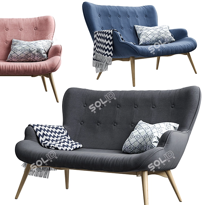 Jysk PETERSBORG Sofa: Stylish and Comfortable 3D model image 2