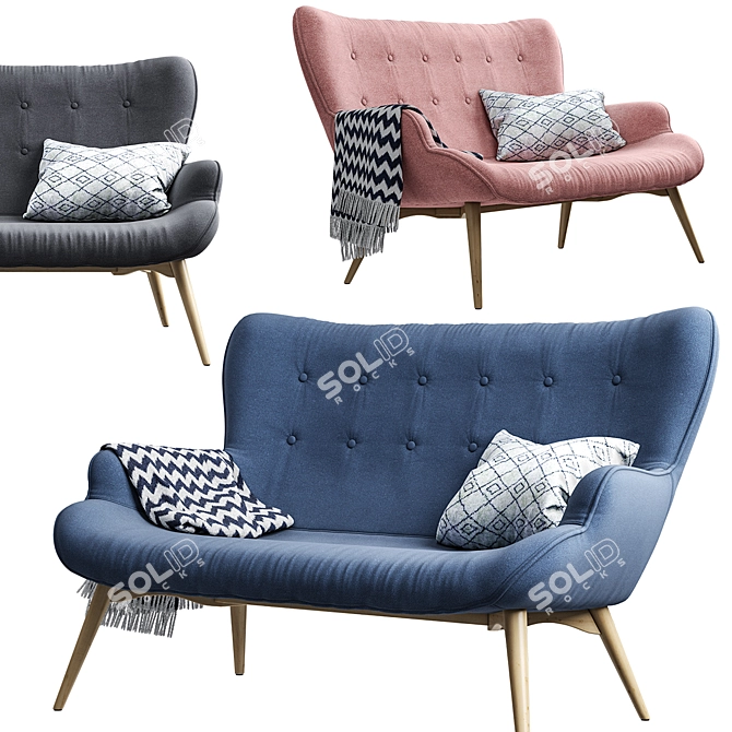 Jysk PETERSBORG Sofa: Stylish and Comfortable 3D model image 4