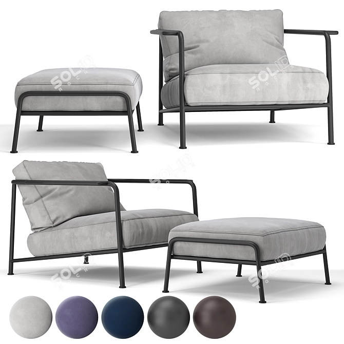 Elegant Aero Armchair by Wendelbo 3D model image 1