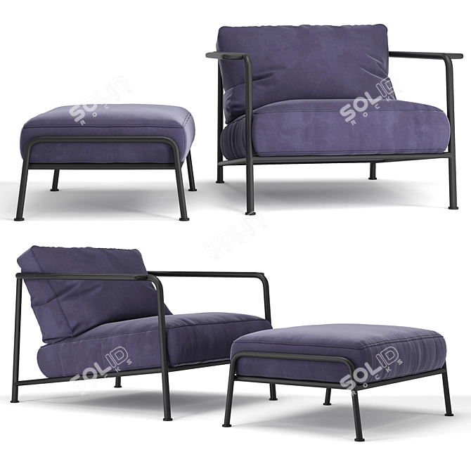 Elegant Aero Armchair by Wendelbo 3D model image 2