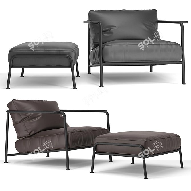 Elegant Aero Armchair by Wendelbo 3D model image 4