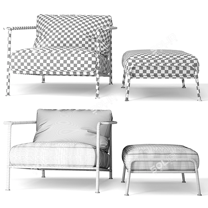 Elegant Aero Armchair by Wendelbo 3D model image 5