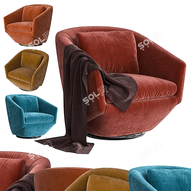 Contemporary Armchair by Angel Cerda 3D model image 1