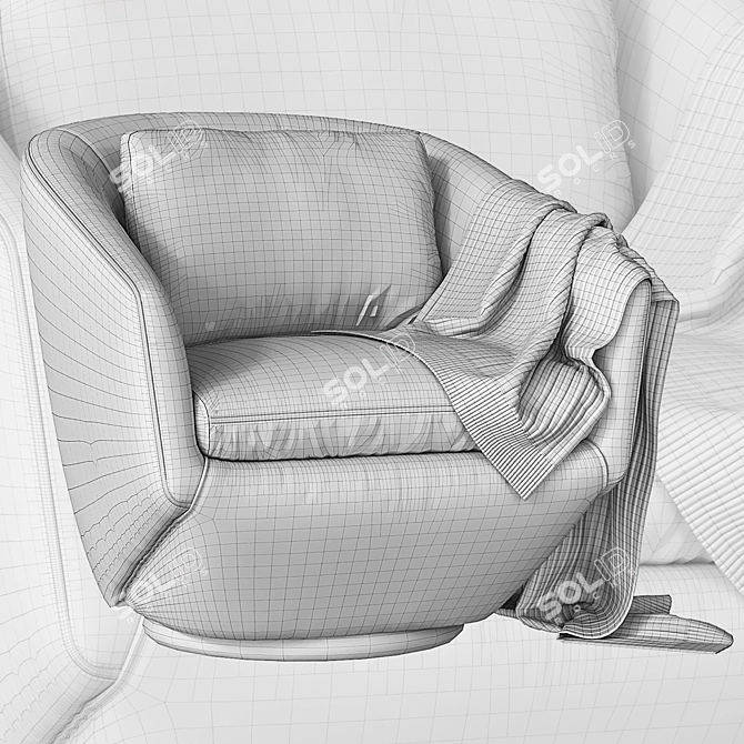 Contemporary Armchair by Angel Cerda 3D model image 5
