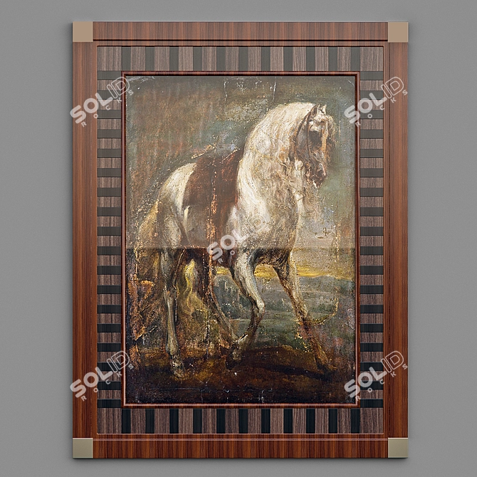 Sleek Metal Frame for Art 3D model image 1