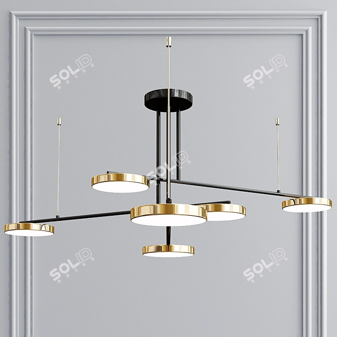 Gilded Metal Technum Light 3D model image 1