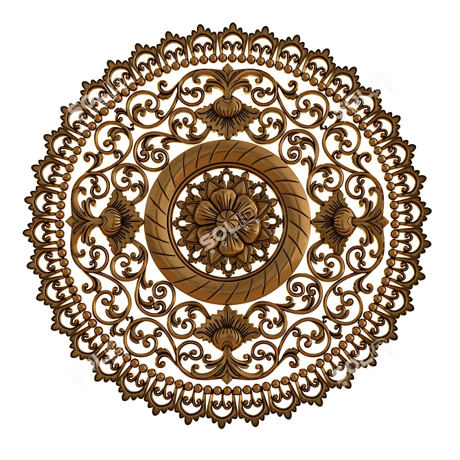 Elegant Rosette: Enhance Your Decor 3D model image 2