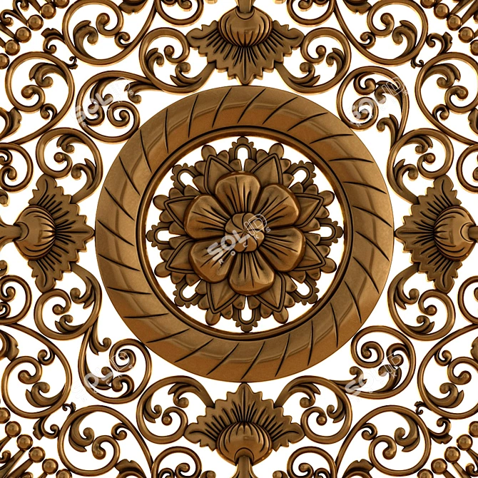 Elegant Rosette: Enhance Your Decor 3D model image 4