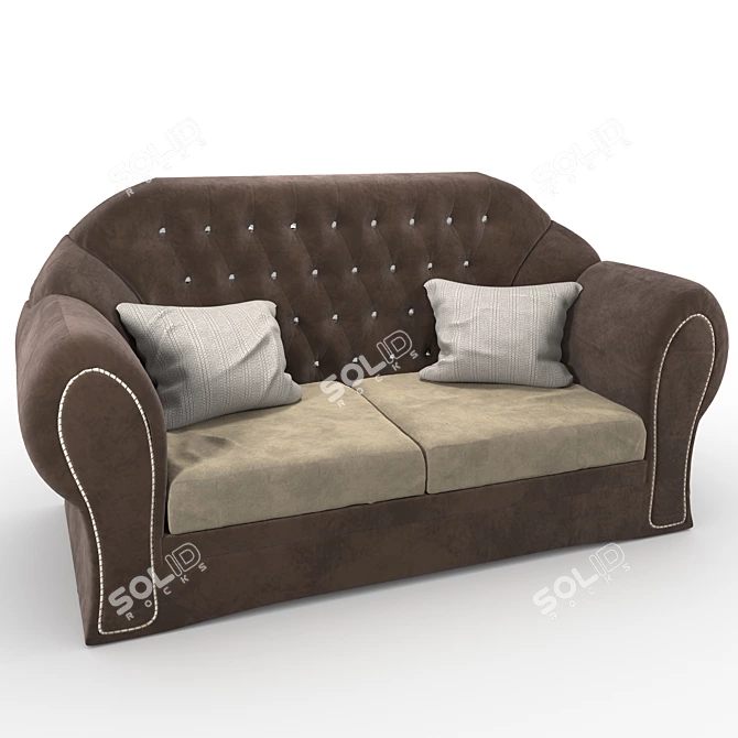 Classic Double Sofa 3D model image 1