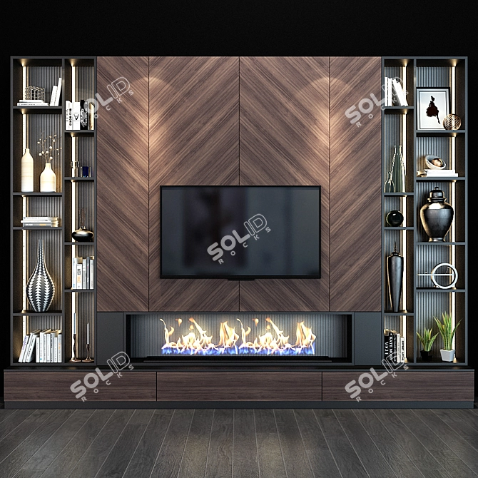 Modern TV Shelf for Stylish Entertainment Spaces 3D model image 1