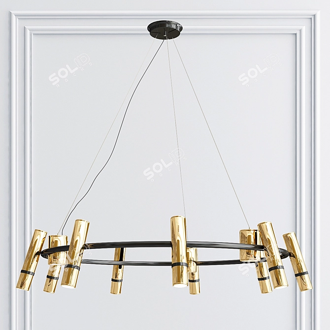 Modern Brass LED Pendant Light 3D model image 2