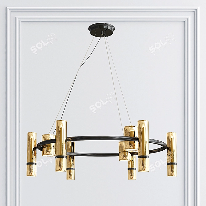 Modern Brass LED Pendant Light 3D model image 3
