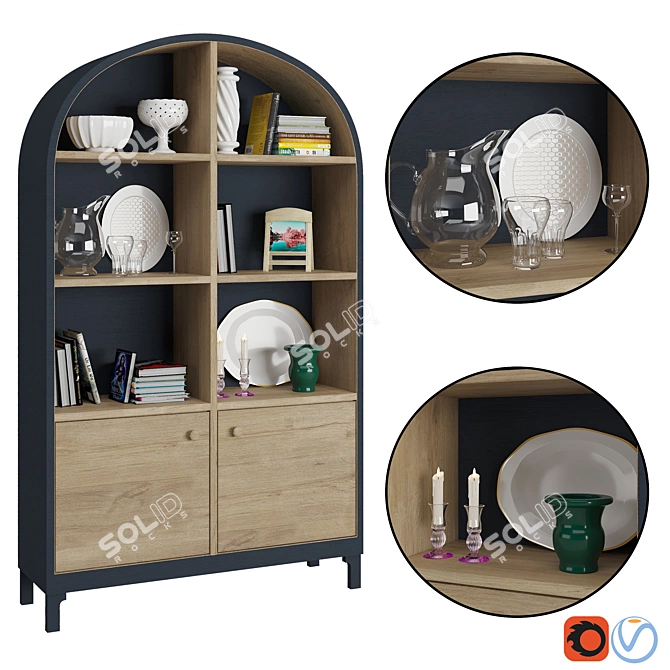 Modern Emil Dresser: Vray + Corona | Compact & Stylish 3D model image 2