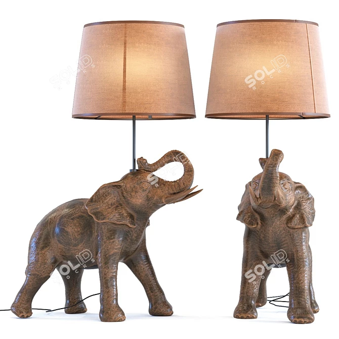 Elephant Safari Table Lamp 3D model image 1