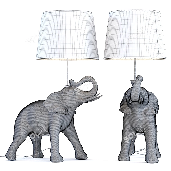 Elephant Safari Table Lamp 3D model image 2