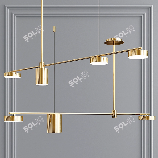 Elegant Gold Shannon Chandelier 3D model image 1