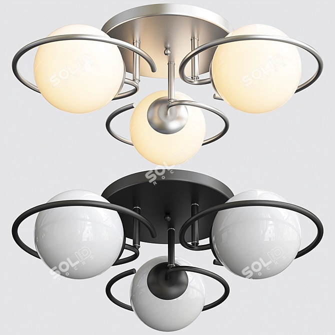 ST Luce Galio Three-Light Pendant 3D model image 1