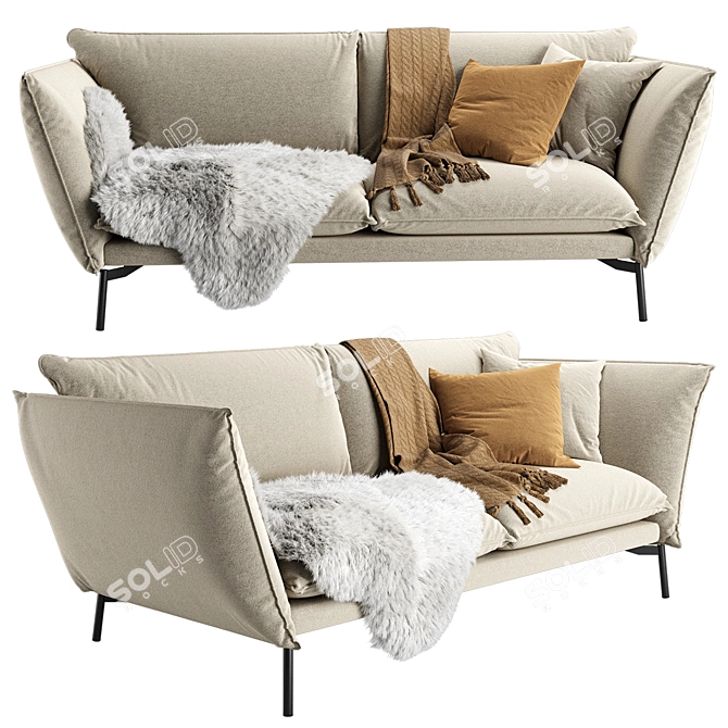 Comfort Lux Hugo Sofa 3D model image 1