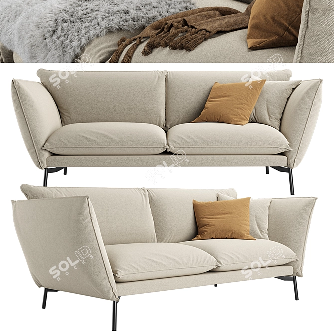 Comfort Lux Hugo Sofa 3D model image 2