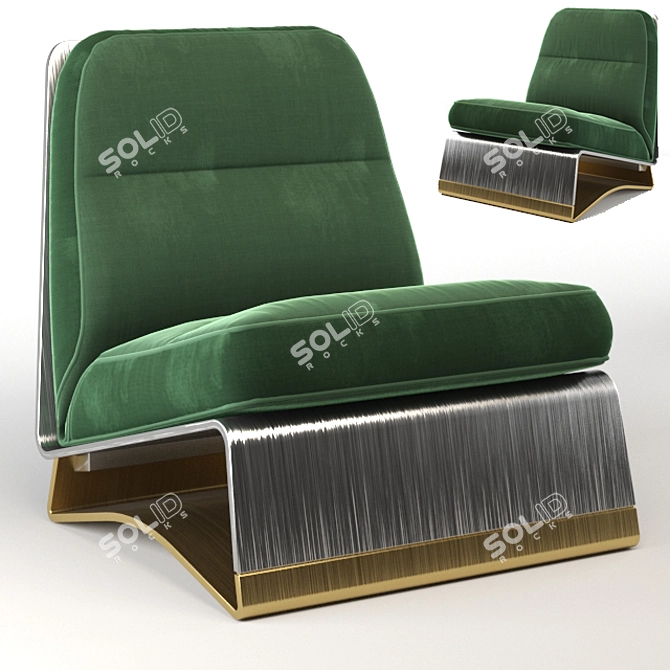 Sleek Velvet Accent Chair

Translated from Russian: Стильное Велюровое Кресло 3D model image 1