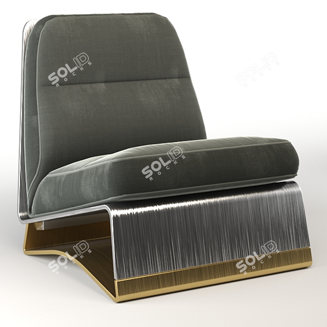 Sleek Velvet Accent Chair

Translated from Russian: Стильное Велюровое Кресло 3D model image 3