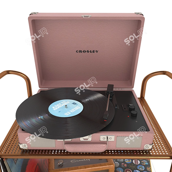 Vinyl Vibes: Decor Set with Turntable, Records & Speaker 3D model image 4