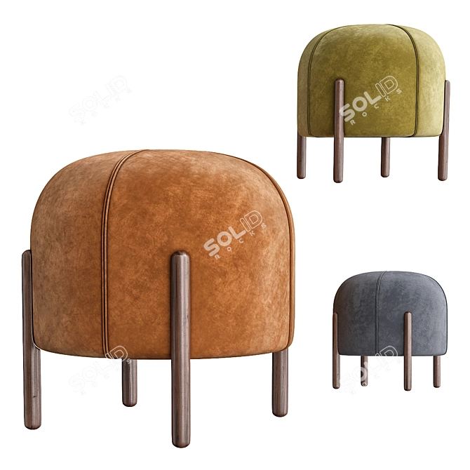 Sleek and Stylish Sally Stool 3D model image 1