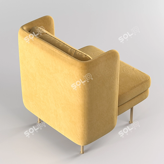 Luxe Velvet Lounge Chair 3D model image 3