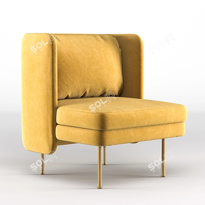 Luxe Velvet Lounge Chair 3D model image 5