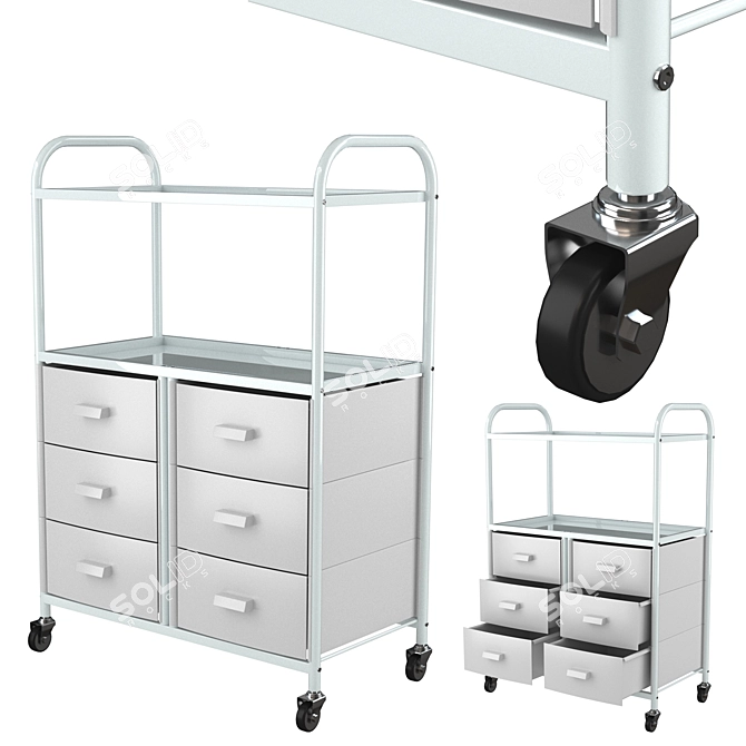 Oliva Cosmetology Trolley: Stylish and Functional 3D model image 5
