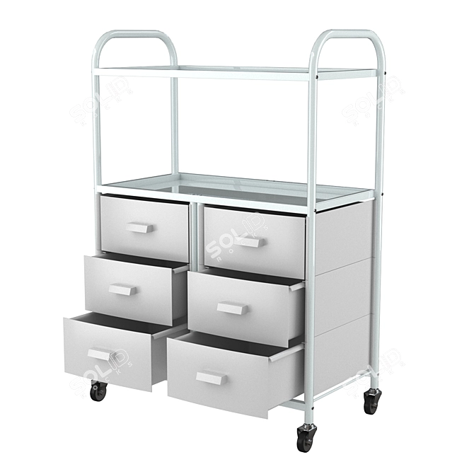 Oliva Cosmetology Trolley: Stylish and Functional 3D model image 2