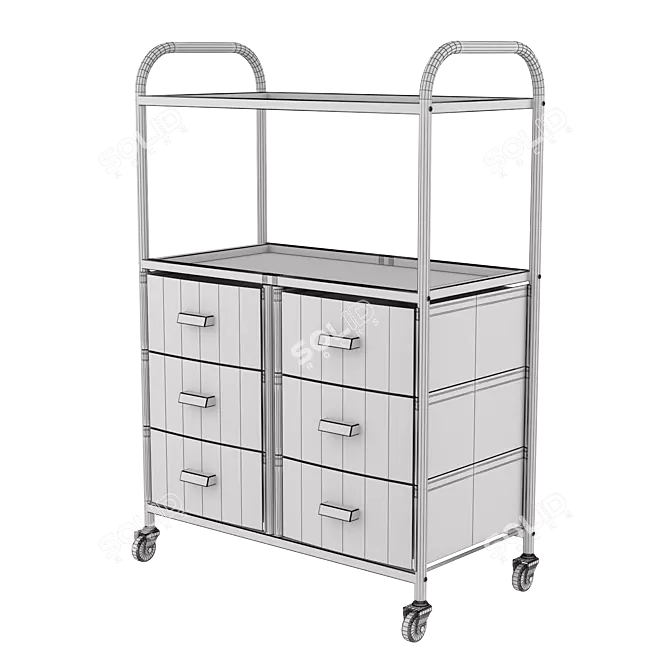 Oliva Cosmetology Trolley: Stylish and Functional 3D model image 3