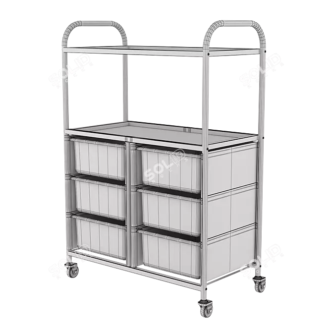 Oliva Cosmetology Trolley: Stylish and Functional 3D model image 4