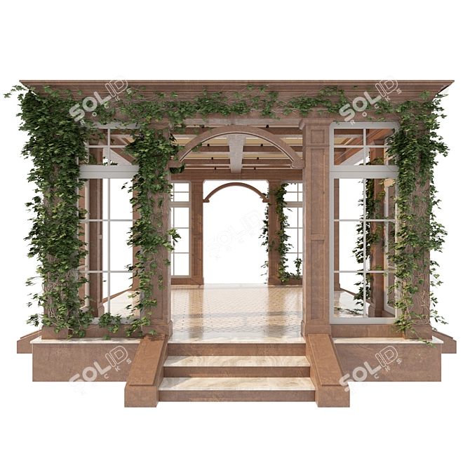 Elegant Outdoor Gazebo 3D model image 2