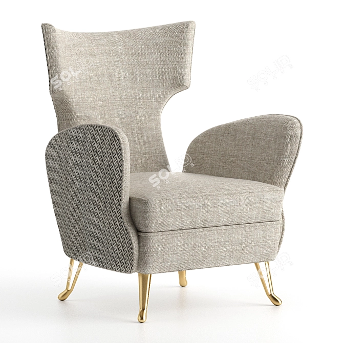 Sophisticated Julian Chichester Bergamo Armchair 3D model image 2