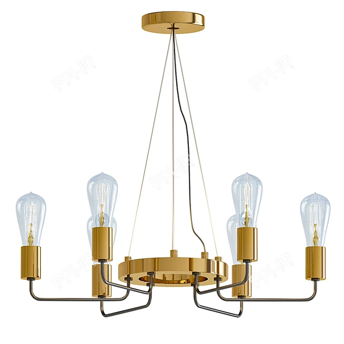 Modern Gold Chandeliers Collection 3D model image 5