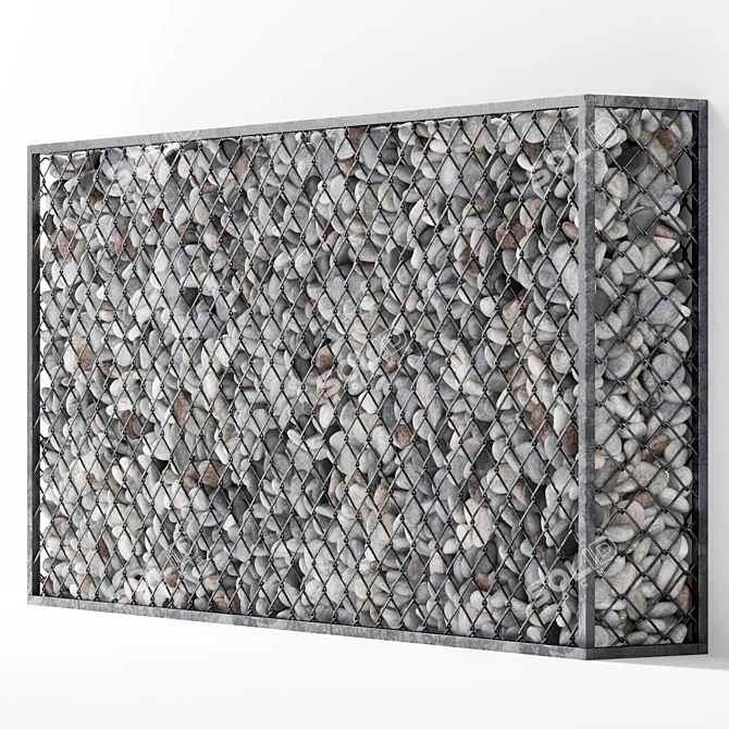 Title: Gabion Pebble Mesh Low Height n6 3D model image 3