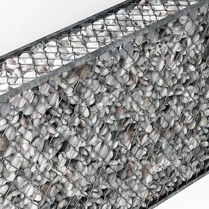 Title: Gabion Pebble Mesh Low Height n6 3D model image 4
