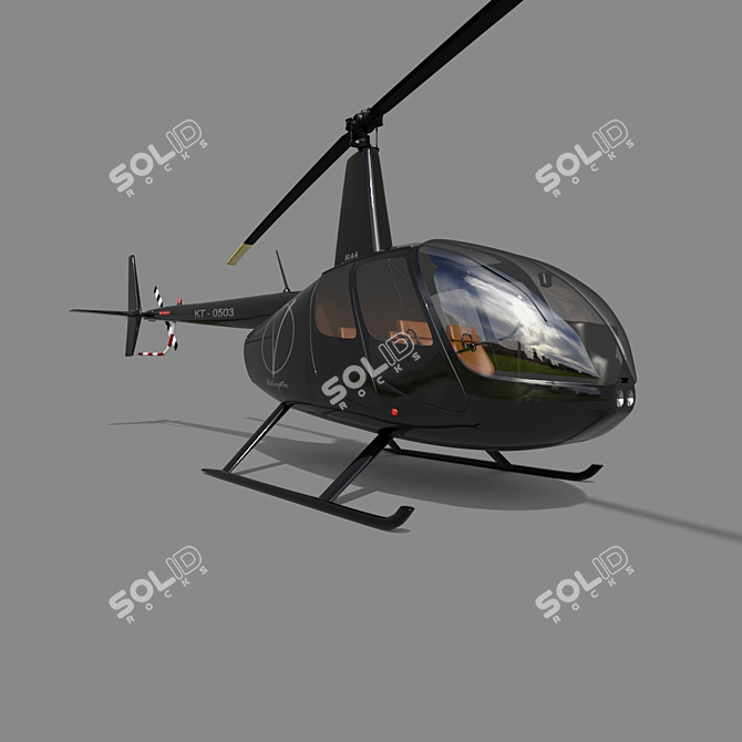 Robinson R44: Versatile Four-Seater Helicopter 3D model image 1