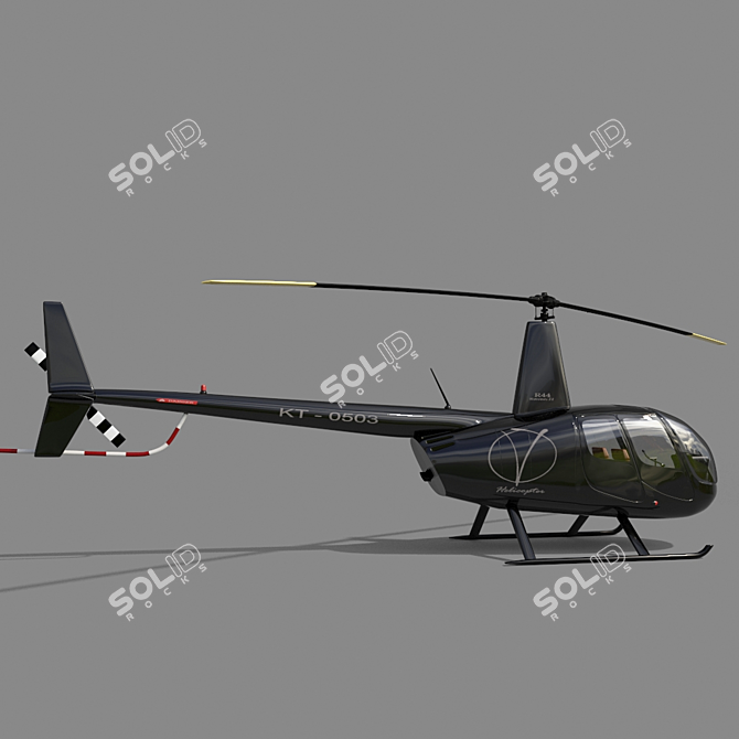 Robinson R44: Versatile Four-Seater Helicopter 3D model image 2