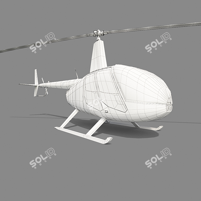 Robinson R44: Versatile Four-Seater Helicopter 3D model image 3