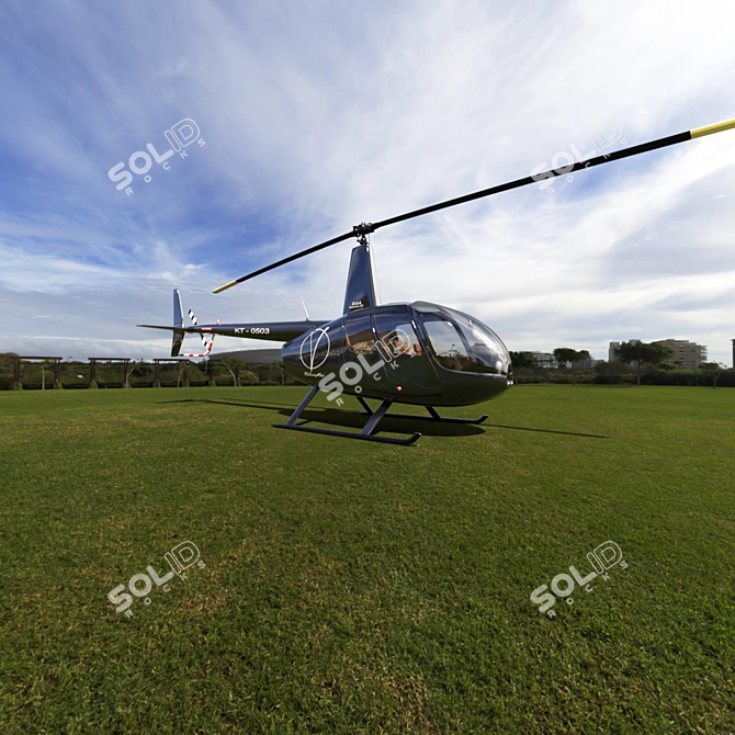 Robinson R44: Versatile Four-Seater Helicopter 3D model image 5