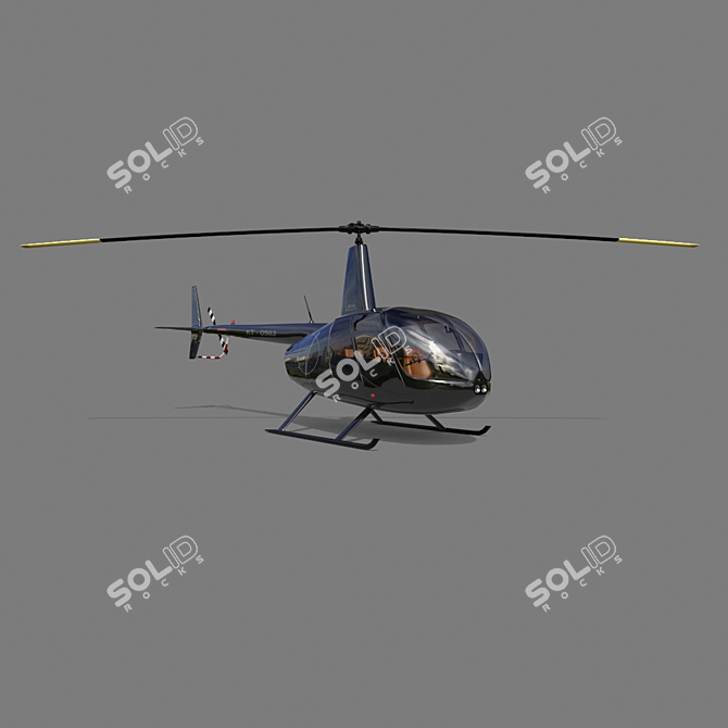 Robinson R44: Versatile Four-Seater Helicopter 3D model image 9