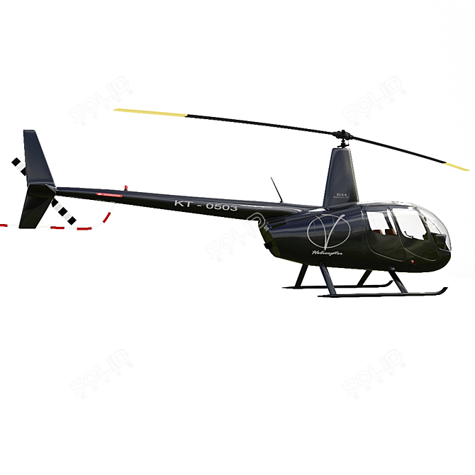 Robinson R44: Versatile Four-Seater Helicopter 3D model image 12