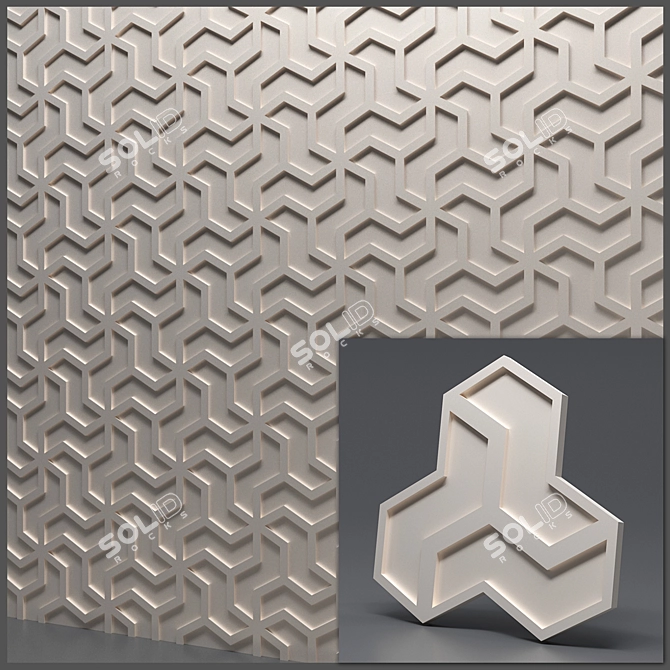 Seamless Gypsum 3D Panels 3D model image 3